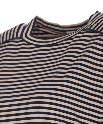 Shop Brunello Cucinelli Striped Crewneck T-shirt In Beige