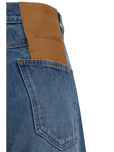Shop Jacquemus Le De-nîmes Droit Jeans In Blue/tabac 2