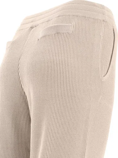 Shop Brunello Cucinelli Elasticated Waist Ribbed Pants In Pink