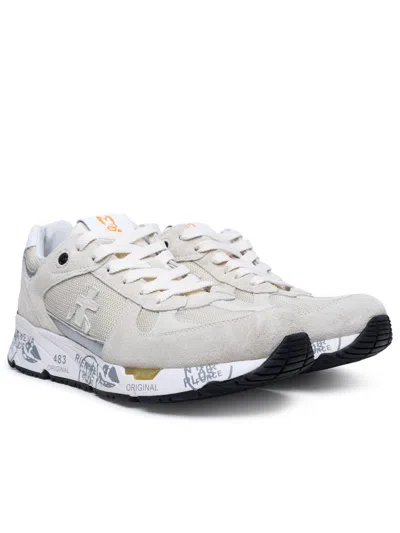Shop Premiata Mase Sneakers In Leather And Cream Fabric In Beige