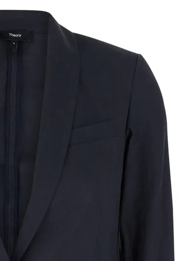 Theory Shawl-lapels Single-breasted Blazer In Blue
