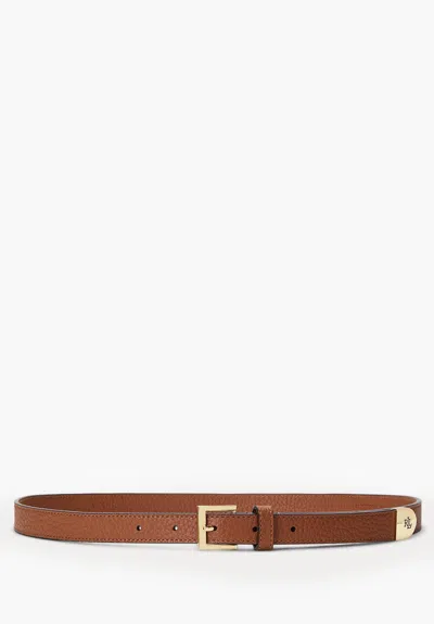 Shop Ralph Lauren Lrl Cap 20 Belt Skinny In Brown