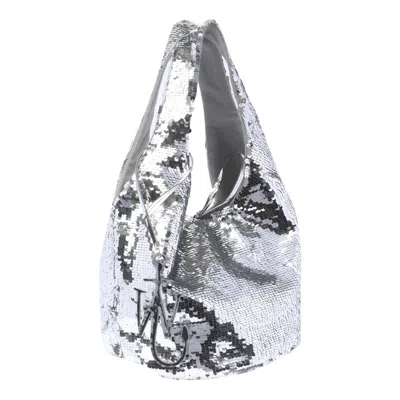 Shop Jw Anderson Mini Sequins Shopping Bag In Silver