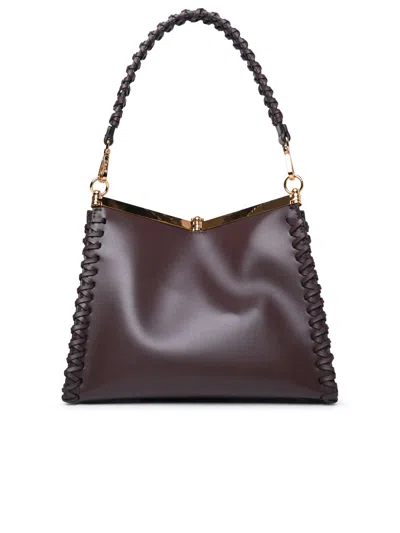 Shop Etro Vela Brown Midi Leather Bag