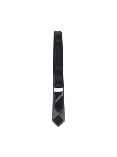 Shop Ferragamo Tie With Shaded Effect In Black
