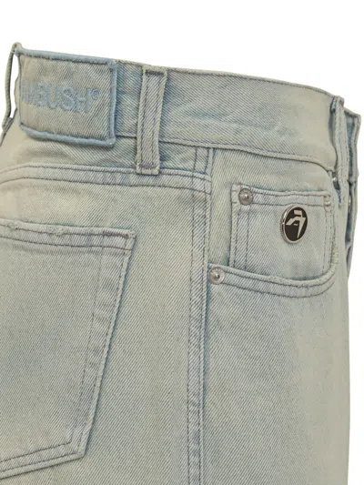 Shop Ambush Cargo Denim Jeans In Stone Washed