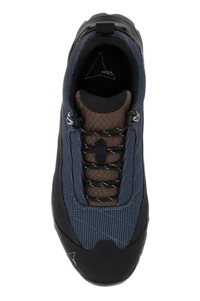 Shop Roa Two-tone Leather And Fabric Katharina Sneakers In Blue