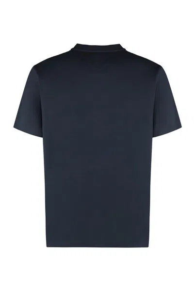 Shop Mcm Logo Cotton T-shirt In Blue