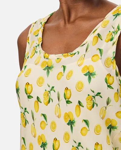 Shop Sportmax Tonale Lemon Long Dress In Beige