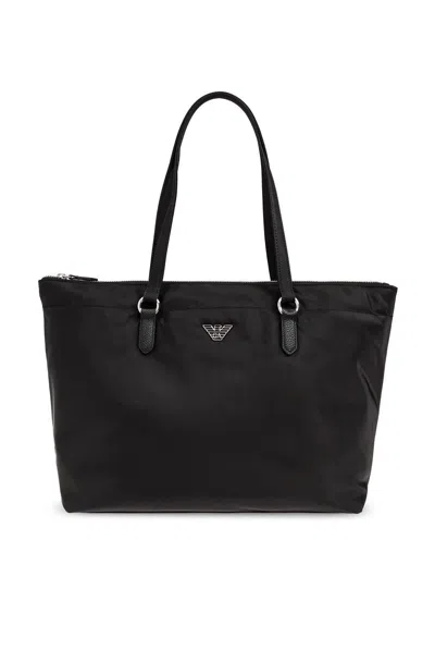 Shop Emporio Armani Sustainable Collection Shopper Bag In Black