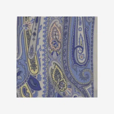 Shop Etro Cashmere And Silk Paisley Scarf In Gnawed Blue