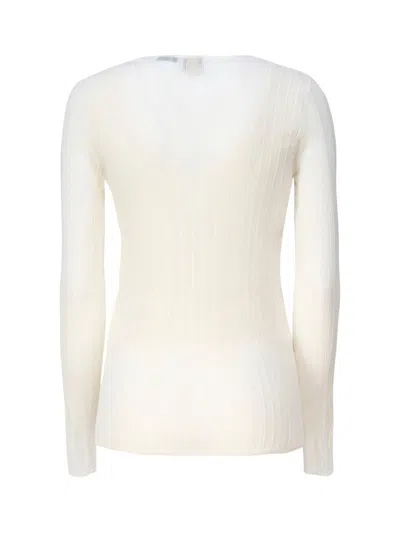 Shop Pinko V-neck Long-sleeved Cardigan In Bianco-biancaneve