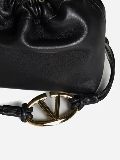 Shop Valentino Vlogo Pouf Nappa Leather Mini Bag In Nero