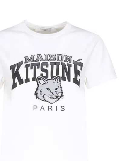 Shop Maison Kitsuné Maglietta Con Stampa In White