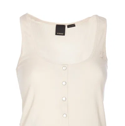 Shop Pinko Tank Top With Nacre Buttons In Tinta Rosa