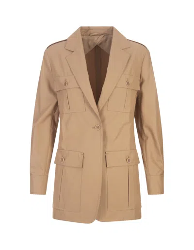 Shop Max Mara Light Brown Pacos Jacket In Cuoio