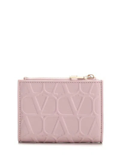 Shop Valentino Iconographe Wallet In Water Lilac
