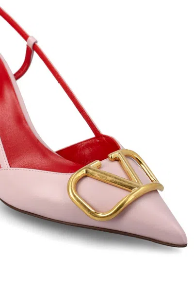 Shop Valentino Vlogo Signature Pointed Toe Pumps In Water Lilac