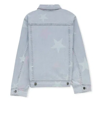 Shop Stella Mccartney Jeans Jacket With Print In Light Blue