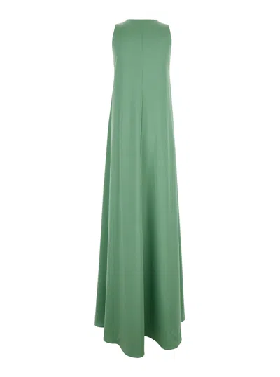 Shop Gianluca Capannolo Green Maxi Dress In Satin Woman