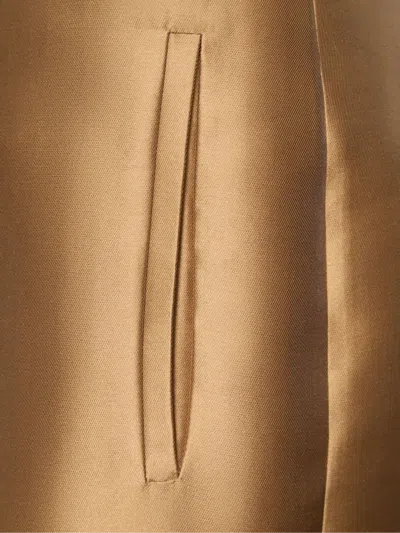 Shop Alberta Ferretti Tailored-cut Mikado Cigarette Pants In Brown