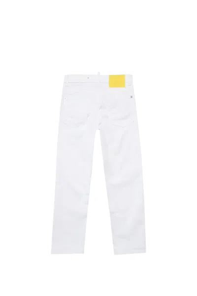 Shop Dsquared2 Stretch Cotton Pants In White