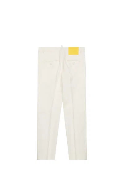 Shop Dsquared2 Stretch Cotton Pants In White