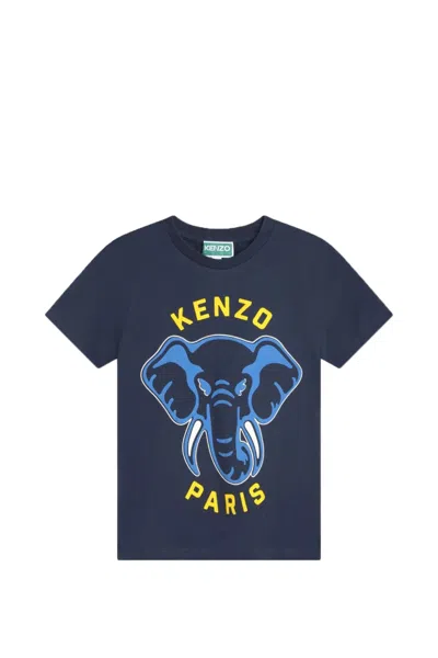 Shop Kenzo T-shirt With Print In Blue