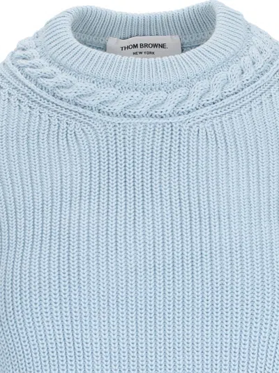 Shop Thom Browne Sweater In Light Blue