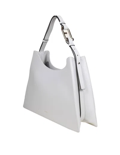 Shop Furla Nuvola Shoulder Bag In Marshmallow Color Leather In S Marshmallow