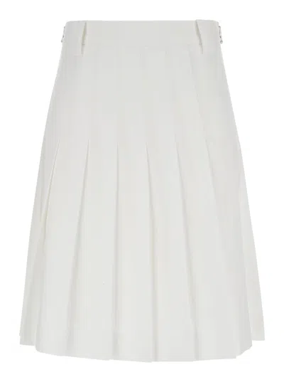 Shop Dunst Midi Pleats Skirt In White