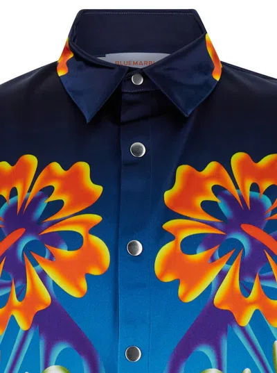 Shop Bluemarble Hibiscus Shortsleeves Shirt In Multicolor