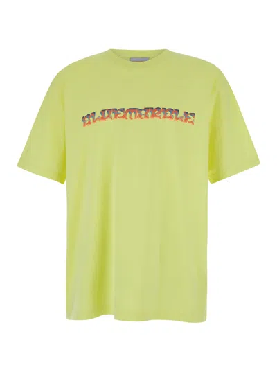 Shop Bluemarble Trippy Leaves Print T-shirt In Yellow
