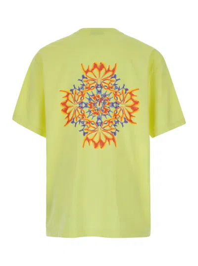 Shop Bluemarble Trippy Leaves Print T-shirt In Yellow