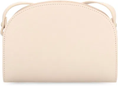 Apc A.p.c. Demi-lune Mini Leather Crossbody Bag In Ivory