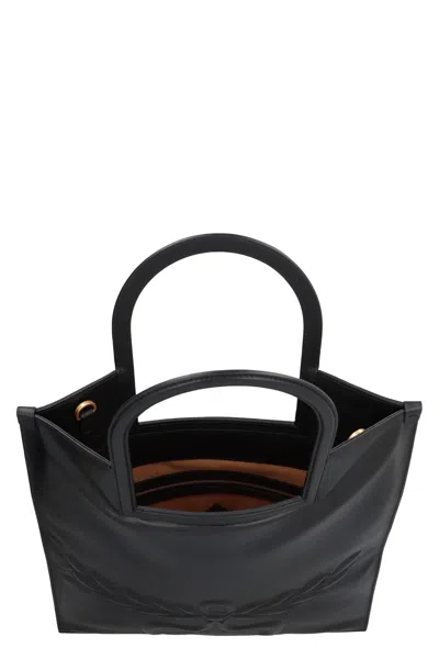 Shop Mcm Aren Leather Tote In Black
