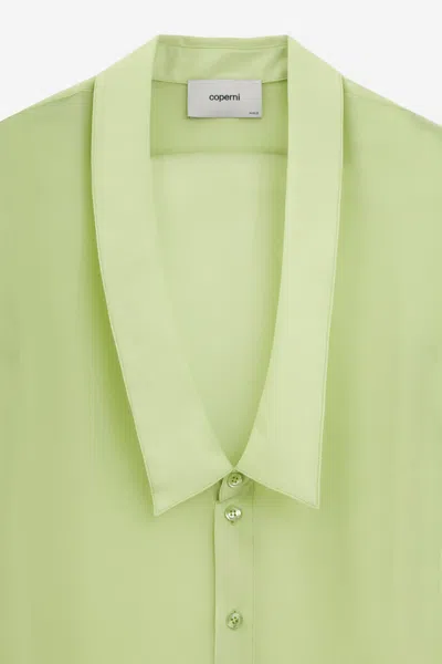 Shop Coperni Open Collar Shirt Shirt In Green