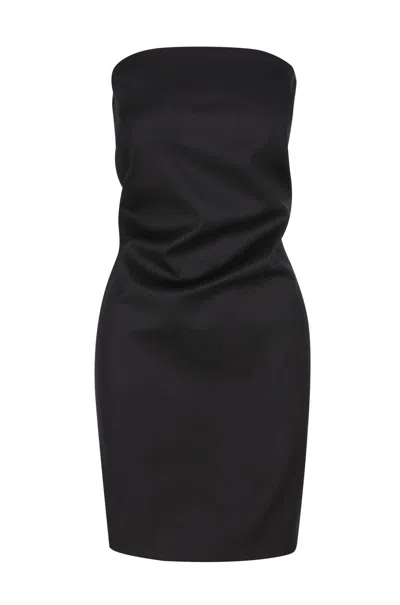 Shop Saint Laurent Strapless Pencil Dress In Black