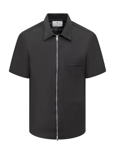 Shop Courrèges Zipped Shirt In Black