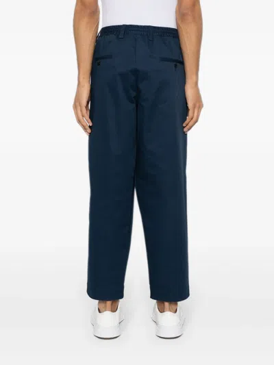 Shop Marni Trousers Blue In Navy