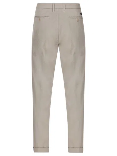 Shop Fay Beige Stretch-cotton Capri Trousers In Brown