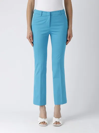 Shop Pt01 Viscose Trousers In Turchese