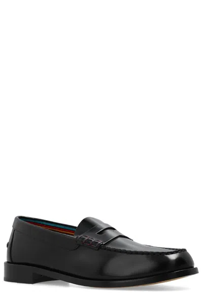 Shop Paul Smith Lido Leather Loafers In Black