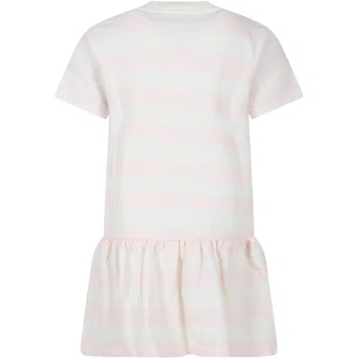 Shop Bonpoint Ivory Dress For Girl With Iconic Cherries In Pink