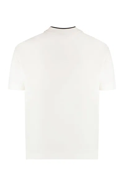Shop Emporio Armani Blend Cotton Crew-neck T-shirt In Logo Vanilla