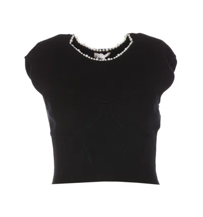 Shop Liu •jo Short Sleeves Sweater Liu-jo In Black