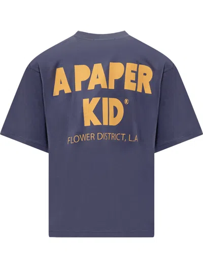 Shop A Paper Kid Logo Print T-shirt In Navy