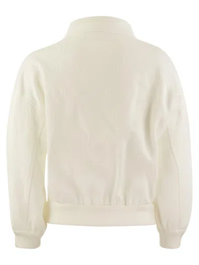 Shop Max Mara Zip-up Long-sleeved Sweatshirt In Beige
