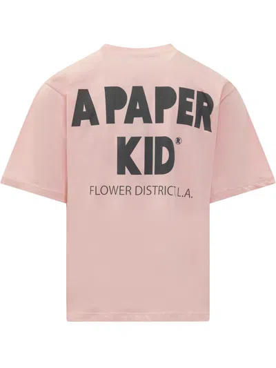 Shop A Paper Kid Logo Print T-shirt In Pink