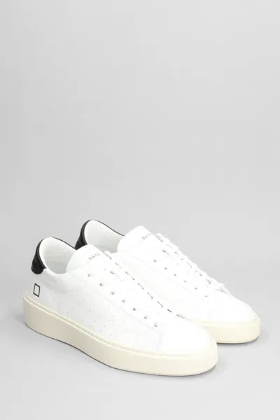Shop Date Levante Sneakers In White Leather D.a.t.e. In White/black